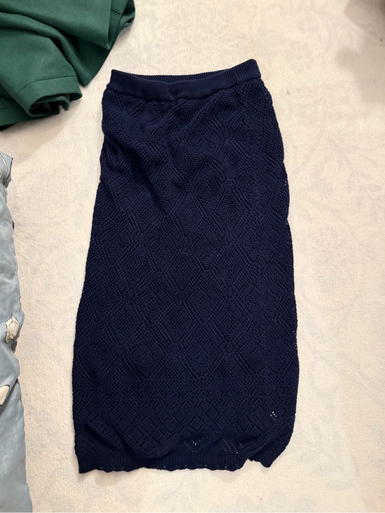 Freshman 1996 Dresses & Skirts - Crotchet Navy Knit Pencil Midi Skirt